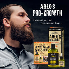 Load image into Gallery viewer, Arlo’s Pro-Growth Vanilla & Sandalwood Beard Wash & Beard Oil Kit – Includes 12oz Beard Wash & Conditioner AND 2.5 oz Beard Oil