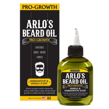 Load image into Gallery viewer, Arlo's Pro Growth Beard Oil - Vanilla Sandalwood 2.5 oz.