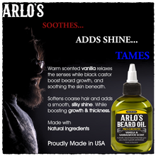 Load image into Gallery viewer, Arlo's Pro Growth Beard Oil - Vanilla Sandalwood 2.5 oz.