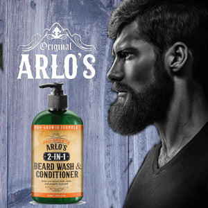 Arlo's 2-in-1 Pro-Growth Beard Wash and Conditioner 12 oz with Pro-Growth Beard Oil 2-PC Kit