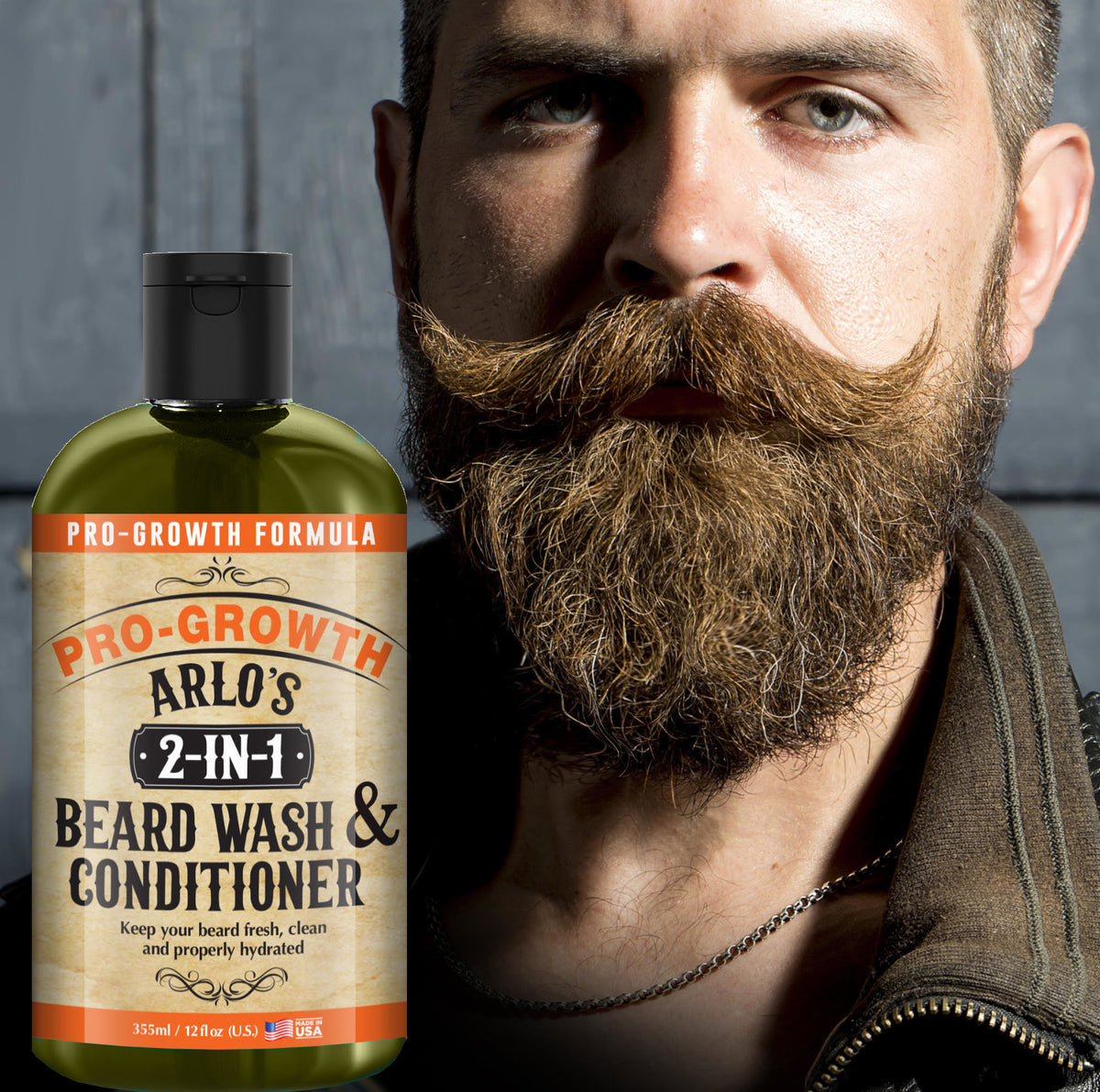 Arlo&rsquo;s 2-in-1 Beard Wash and Conditioner 12 oz. - Pro Growth 