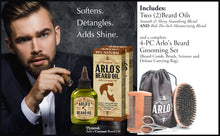 Load image into Gallery viewer, Arlo&#39;s 6-PC Mens Beard Grooming Set with Rid the Itch and Smooth and Shiny Beard Oils, Beard Brush, Beard Comb, Scissors, and Carrying Bag