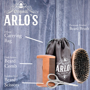 Arlo's 6-PC Premium Coconut and Vitamin E Beard Grooming Set for Men