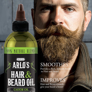 Arlo's Hair and Beard Oil with Castor Oil 8 oz.